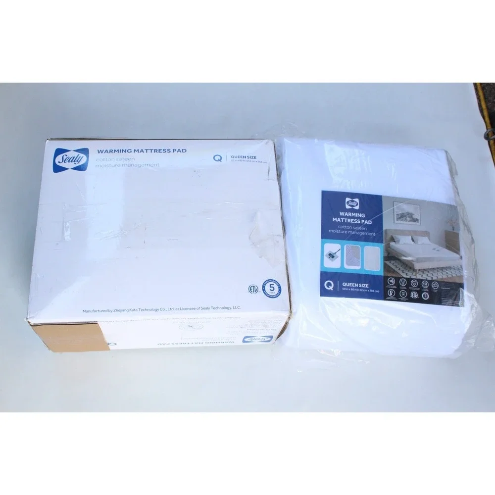 Sealy Warming Mattress Pad‎ Queen Cotton Sateen Moisture Management